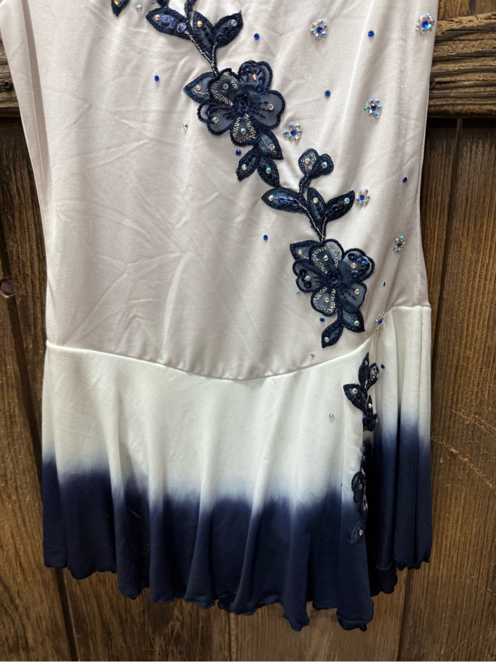 Ice Fairy Figure Skating Dress With Flower Embroidery - Picture 2 of 11